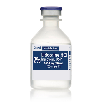 Lidocaine 2%, 20mg/mL, 50mL, MDV # 00409-4277-02