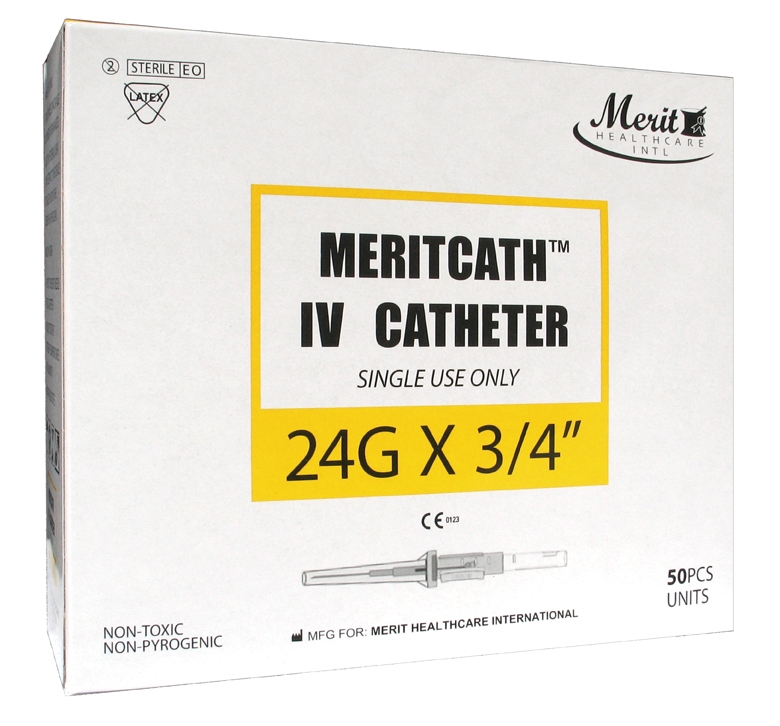 MeriCath, IV Catheter, 24G x 3/4″, Box 50 # 88000