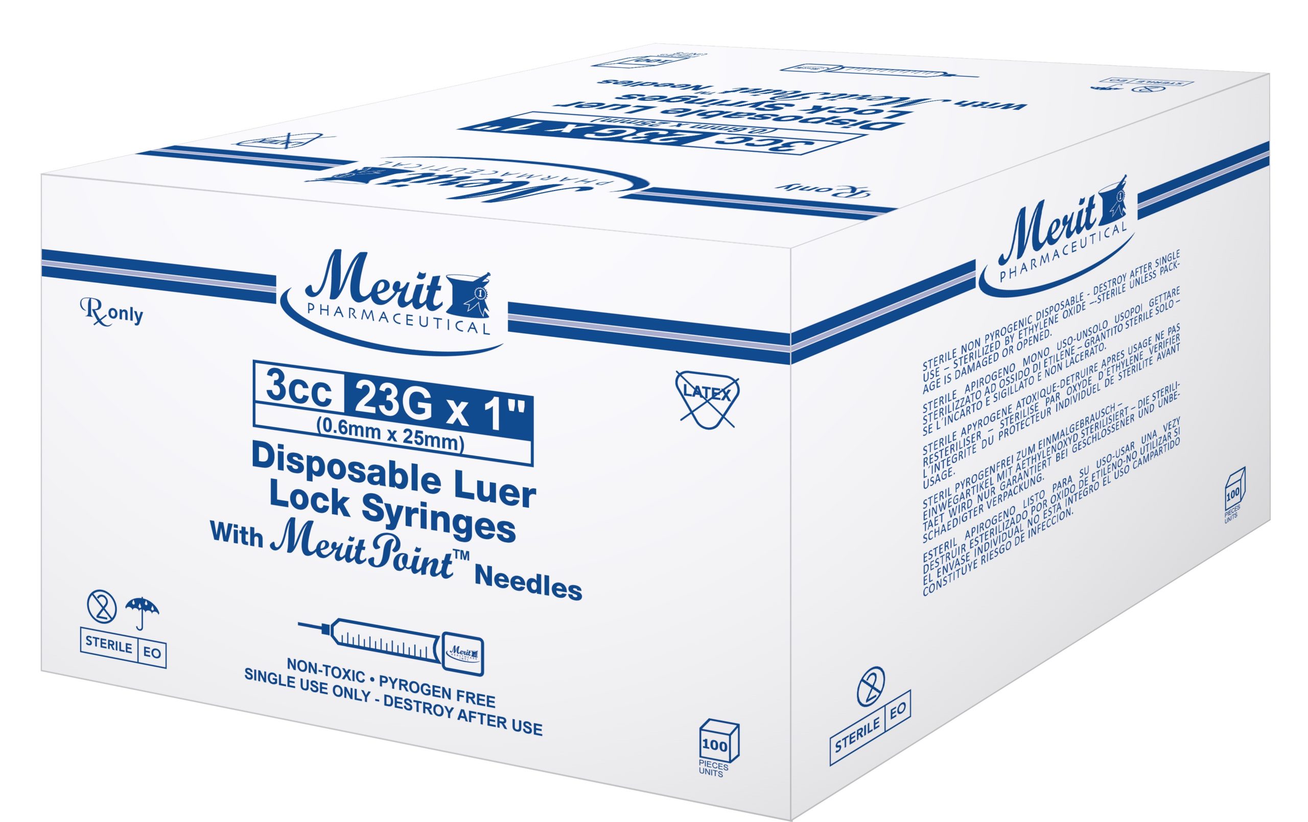 dråbe Souvenir hensigt 3mL 23G x 1", 3cc Syringe, 23G x 1", Luer Lock # 44285 - Merit  Pharmaceutical