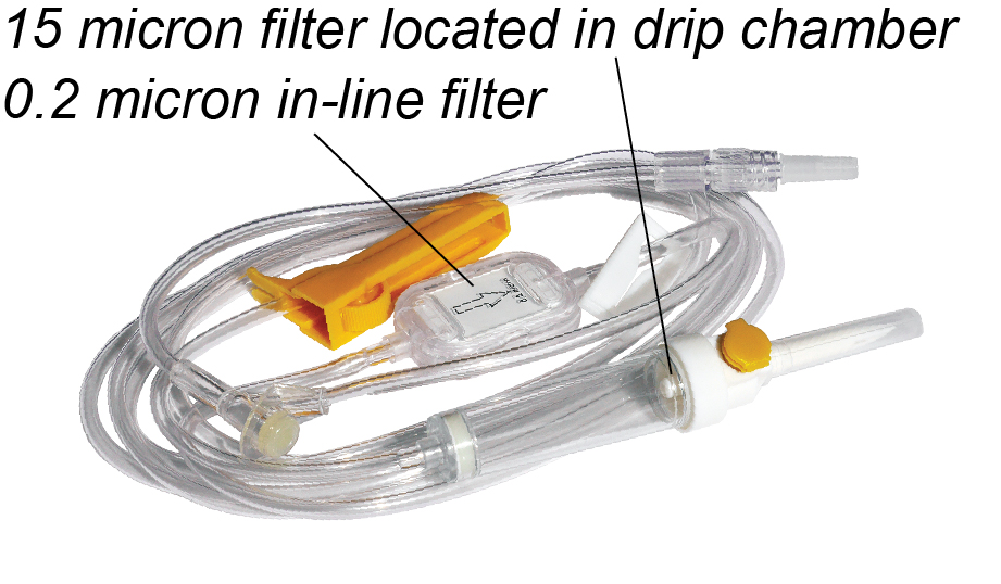  IV  Set with 0 22 Micron  In Line Filter  20 drops mL Y 