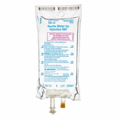 Sterile Water, IV Bag, Intravenous IV Solution Flexible Bag 250 mL Each # L8502