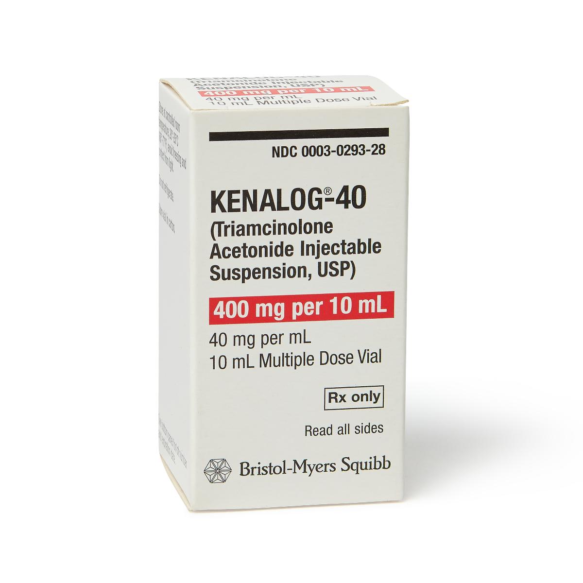 Kenalog 40 10ml Triamcinolone Acetonide 40 Mg Ml Injection Multiple Dose Vial 0293 28 Merit Pharmaceutical