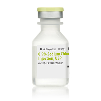 Sodium Chloride, Preservative Free 0.9% 20mL Single Dose Vial, Pack of 25 vials # 00409-4888-20