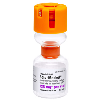 Solu Medrol Methylprednisolone Sodium Succinate Preservative Free 125 Mg 2 Ml Injection Single Dose Act O Vial 2 Ml Merit Pharmaceutical