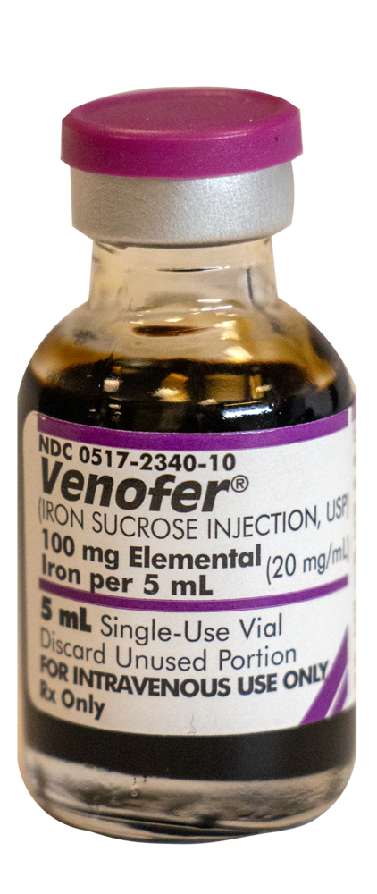 Venofer Iron Preparation Iron Sucrose Complex 20 mg / mL Intravenous Injection Single Dose Vial 5 mL Pack 10 # 00517234010