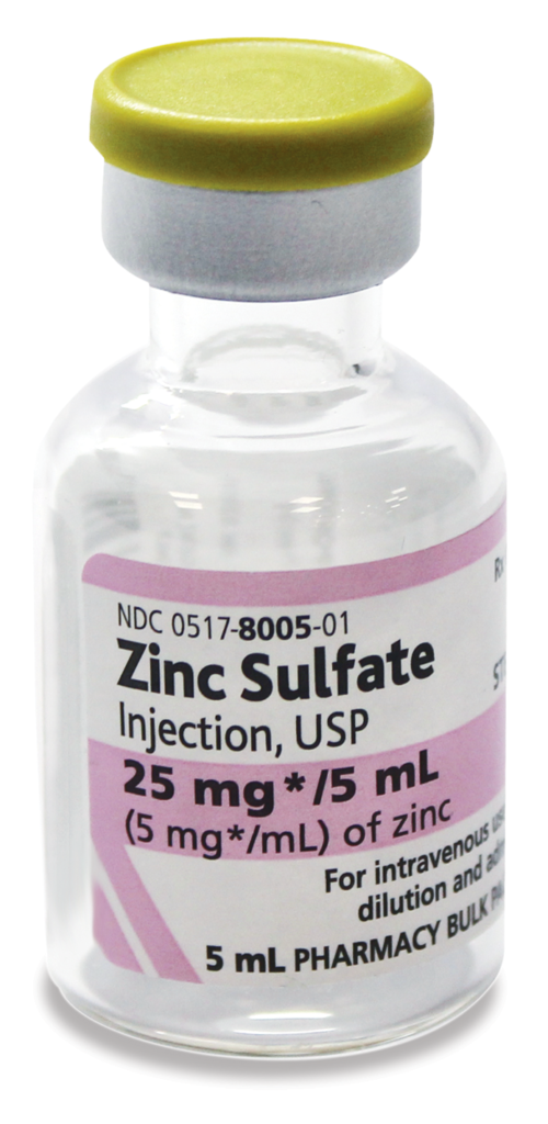 Zinc Sulfate, Preservative Free 5 mg / mL Intravenous Injection Single