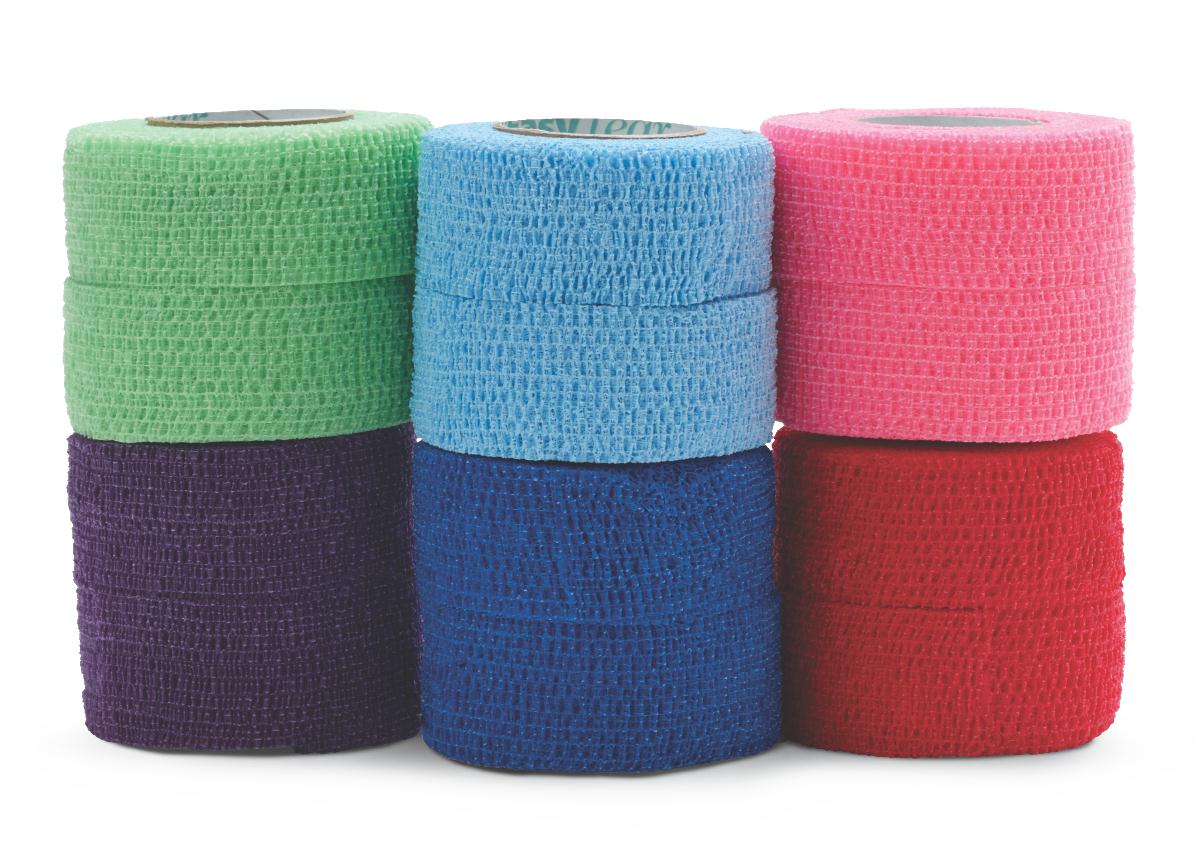 Non-Sterile Dukal Cohesive Bandage 1″ Inch X 5 Yards Assorted Colors, 30/Box