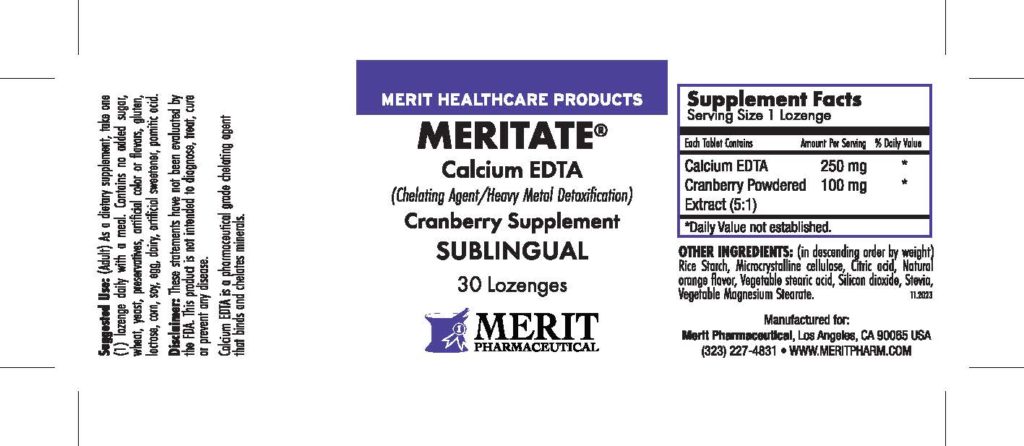 MERITATE TABLET SUBLINGUAL, 30 LOZENGES - Merit Pharmaceutical