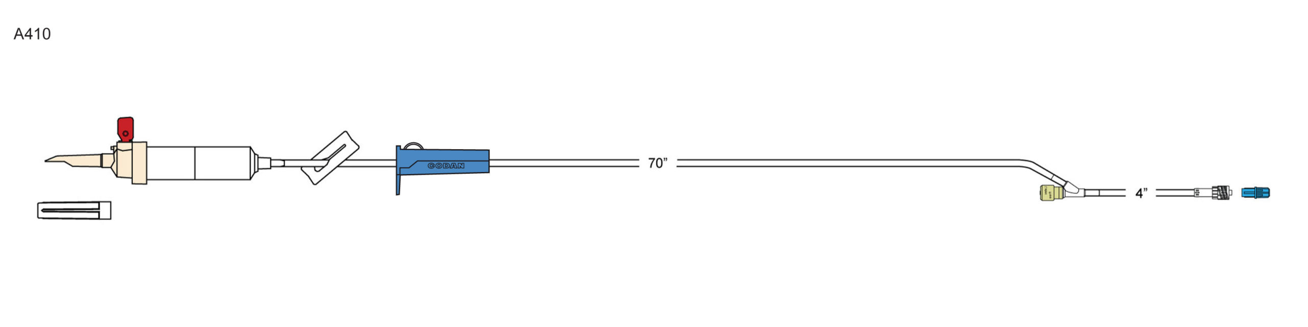 Codan A410 Vented IV Administration Set W/ 15 Micron Filter, Y-Injection Site, 20 Drops, 77″ EACH # A410
