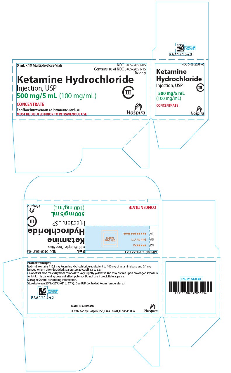 Ketamine HCl 500mg/5mL (100mg/mL) Injection Multiple Dose Vial 5 mL, Box 10, CIII - Image 2