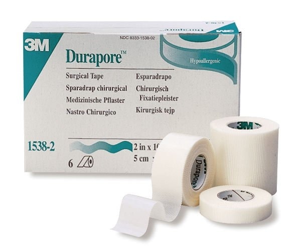 3M Durapore Silk Tape 1 IN x 10 YD 12 Rolls/Carton #1538-1