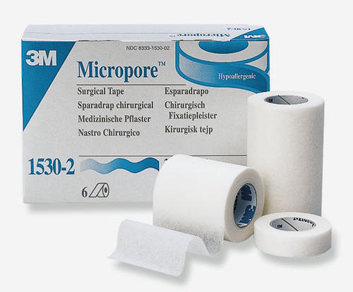 White 3M Micropore Paper Tape 12 Rolls 1/2 Wide 