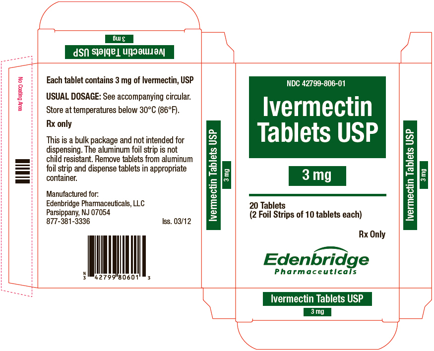 Ivermectin Tablet 3mg, 20 Tablets Per Bottle
