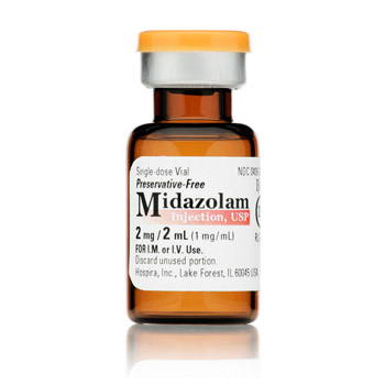 Midazolam Injection USP, 2mg, 2mL, 25 x 2mL (C4) (DEA Required)
