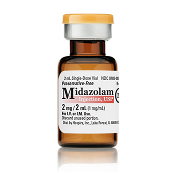 Midazolam Injection USP, 2mg, 2mL, 25 x 2mL (C4) (DEA Required)