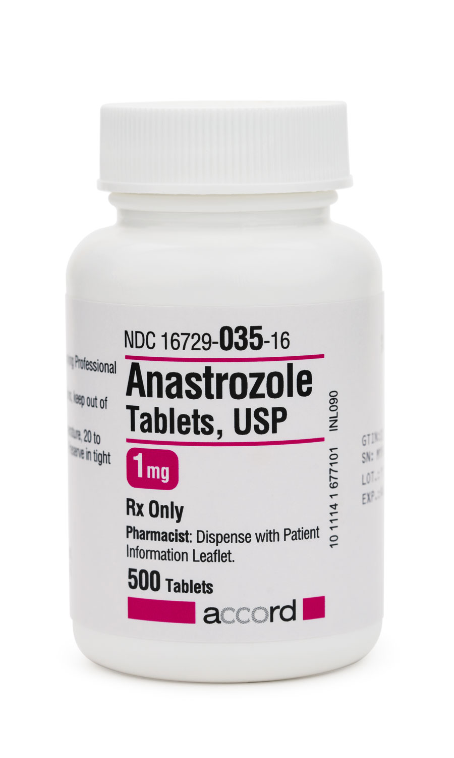 Anastrozole 1mg Tablets 500 Bottle # 16729003516