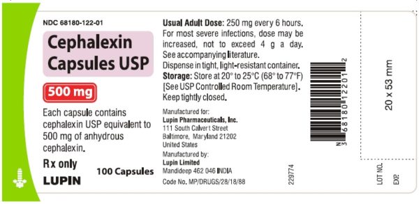 Cephalexin 500mg Bottle 100
