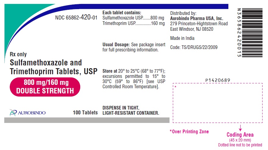 Sulfamethoxazole Trimethorprim DS 800/160mg Tablet 100 Bottle