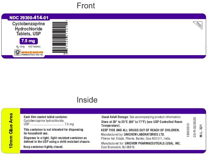 Cyclobenzaprine Tablet 7.5mg 100 Bottle NDC 29300041401