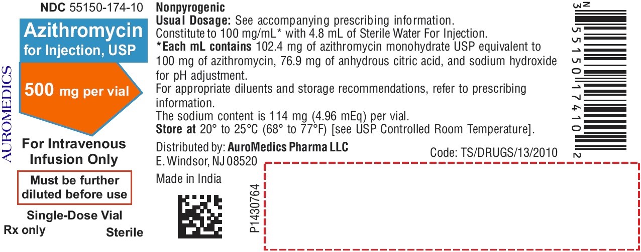 Azithromycin 500 mg, SDV, 10 x 10mL