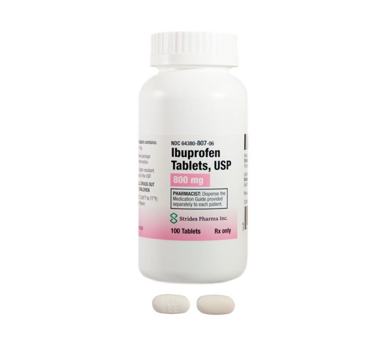 Ibuprofen 800 mg Tablet Bottle 100 Tablets (RX Only) Merit Pharmaceutical