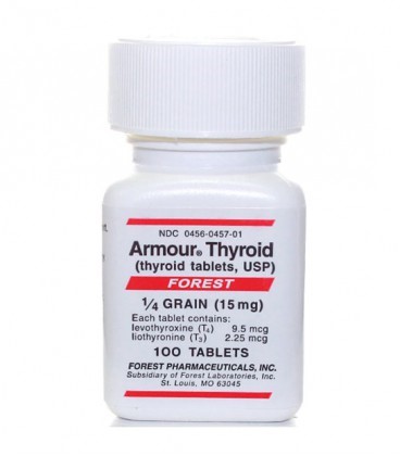 Thyroid, Armour®, 1/4Grain/15mg, 100 Tablets/Bottle # 00456-0457-01 / 00456045701