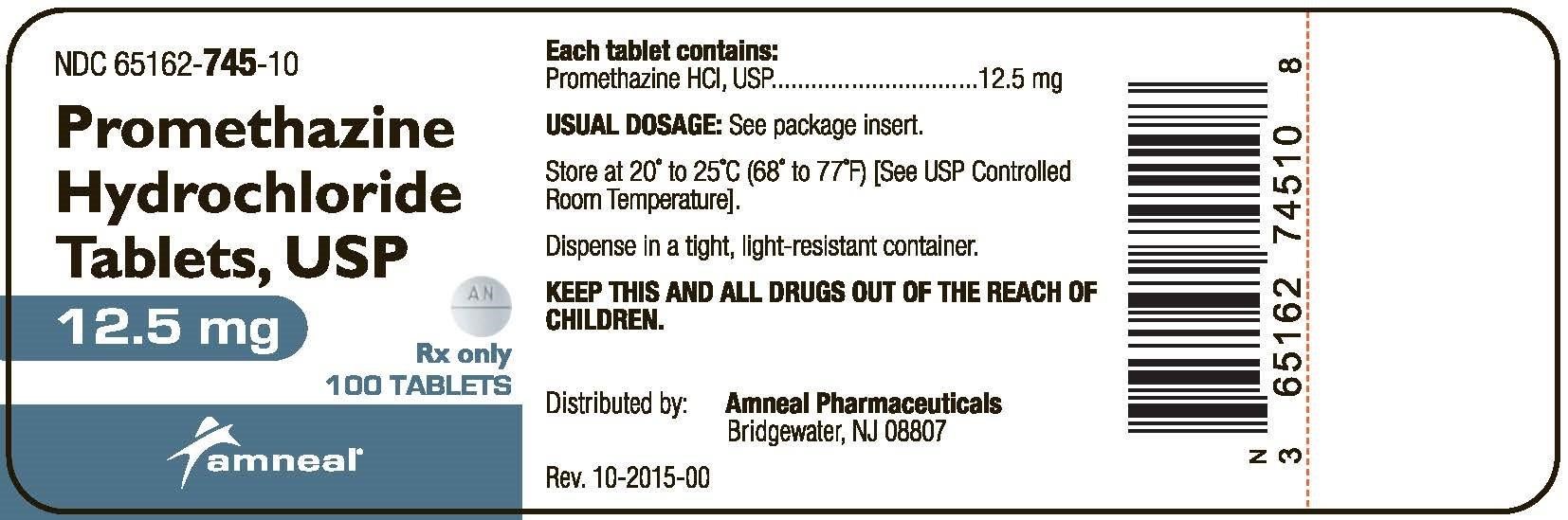 Promethazine Tablets 12.5mg, 100 Bottle
