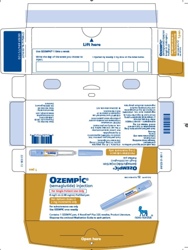 Ozempic (Semaglutide Injection) 2mg/0.75mL Single-Patient-Use Pen 3mL —  Mountainside Medical Equipment