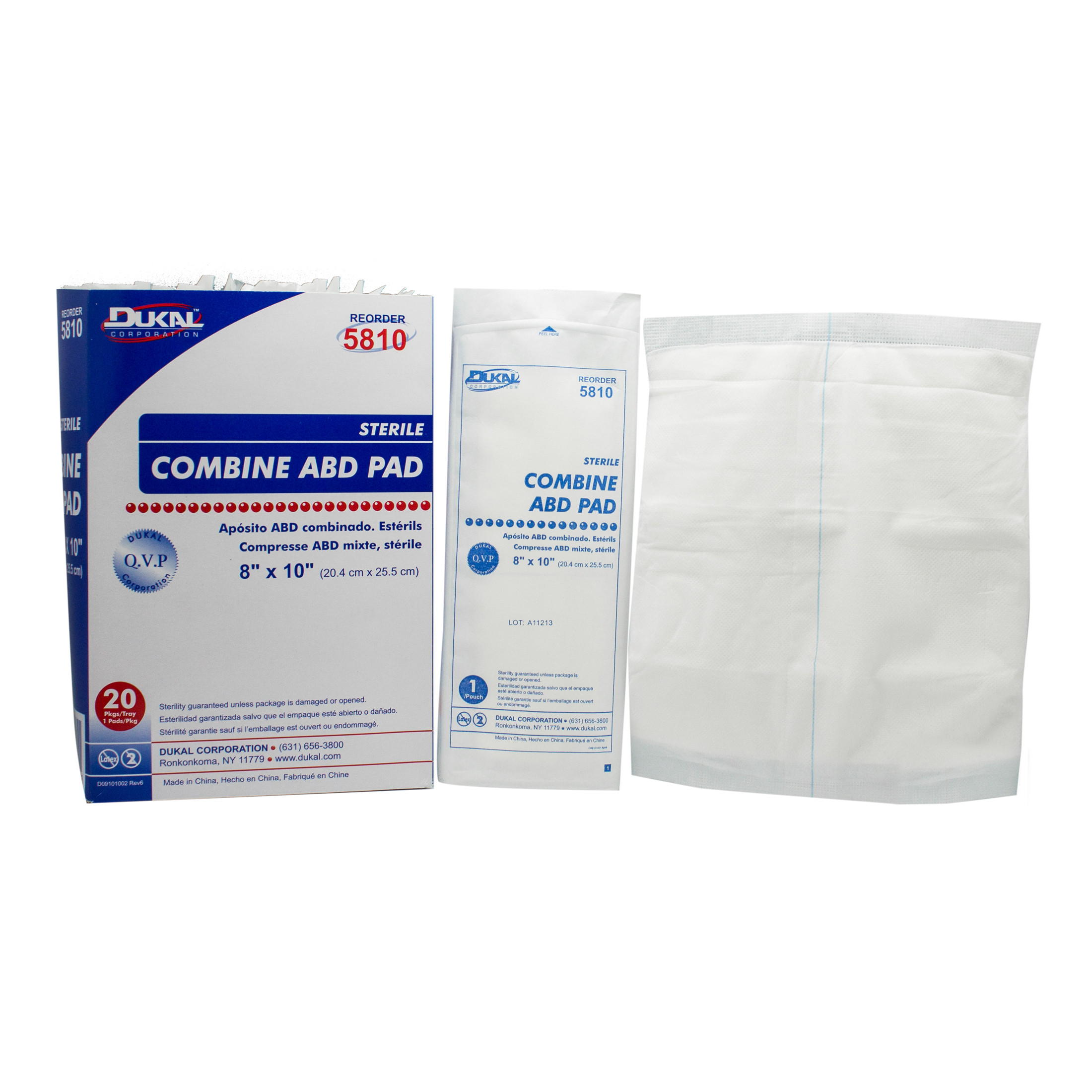 Abdominal Pad 8 X 10 Inch STERILE Case of 16 Trays # 5810