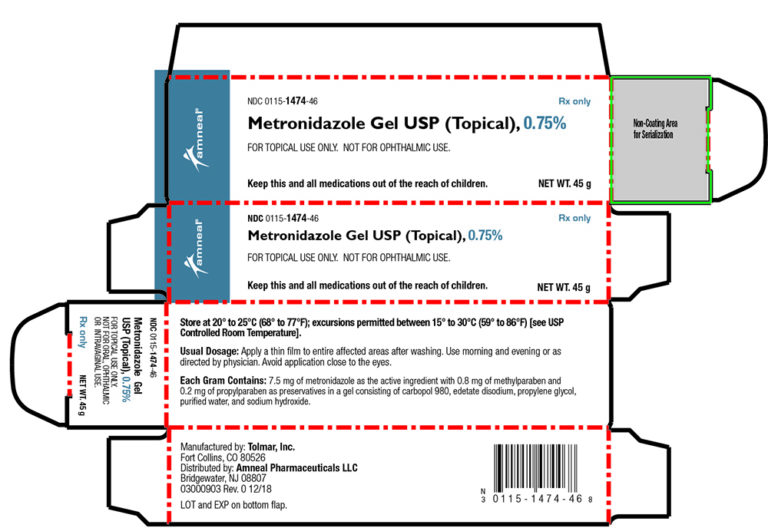 Metronidazole Gel 0.75, 45GM Merit Pharmaceutical