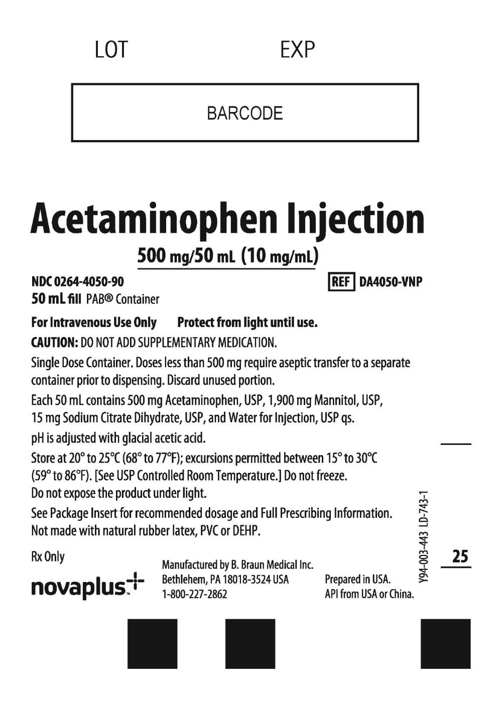 Acetaminophen Injection 500 mg/50 mL 1 X 24 X 50mL - Image 2