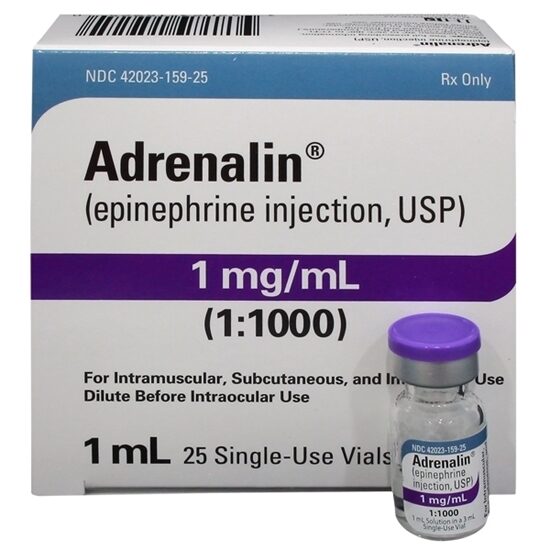 Adrenalin (Epinephrine Injection, USP) 1mg/mL 1:1000 Vial - Image 2