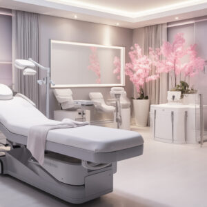 A serene and tranquil beauty center, a SMAS ultrasound face lifting procedure