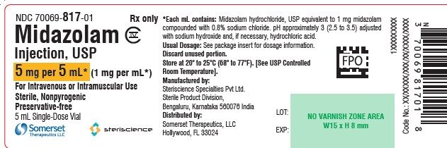 Midazolam Injection, USP 1mg/mL 5mL Vial, 10 vials - Image 2