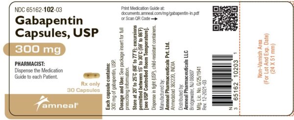 Gabapentin Capsule 300mg, 100 Bottle