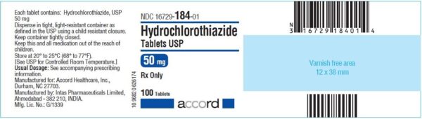 Hydrochlorothiazide Tab 50mg, 1000 Bottle