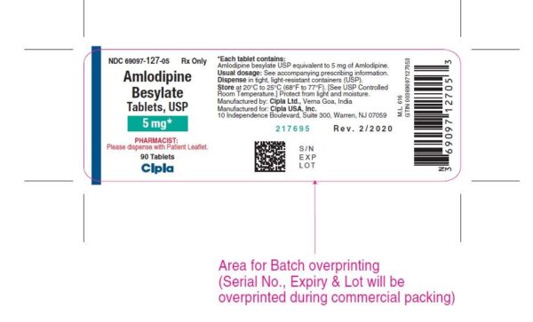 Amlodipine Besyl Tab 5mg, 300 Bottle
