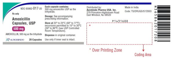 Amoxicillin 500mg Capsules, 500 Bottle