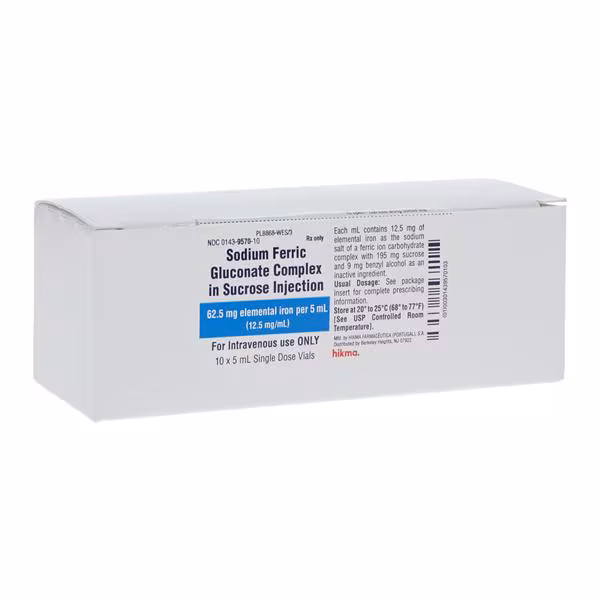 Sodium Ferric (Ferrlecit) 62.5mg 10 x 5mL SDV - Image 2