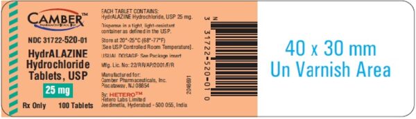 Hydralazine 25mg Tablet 100 Bottle