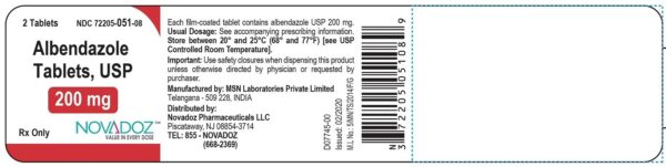 Albendazole 200mg 1 x 2 Tablets