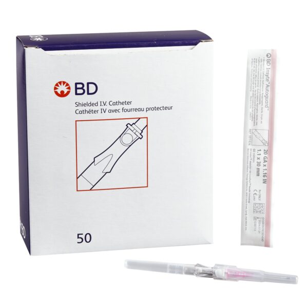Insyte Autoguard Shielded Peripheral IV Catheter, 50/Box