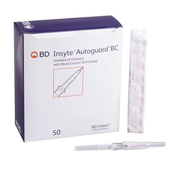 Insyte Autoguard Blood Control (BC) Peripheral IV Catheter With Push-button Shielding, 50/Box