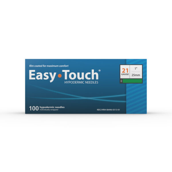 Needle, Hypodermic, 21G x 1",  Disposable, Regular Bevel, Sterile, 100/Box #802101
