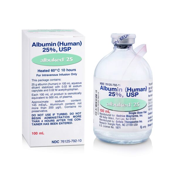 ALBUKED (ALBUMIN) 25% VIAL, 100ML NDC # 76125079210 NON-RETURNABLE ...