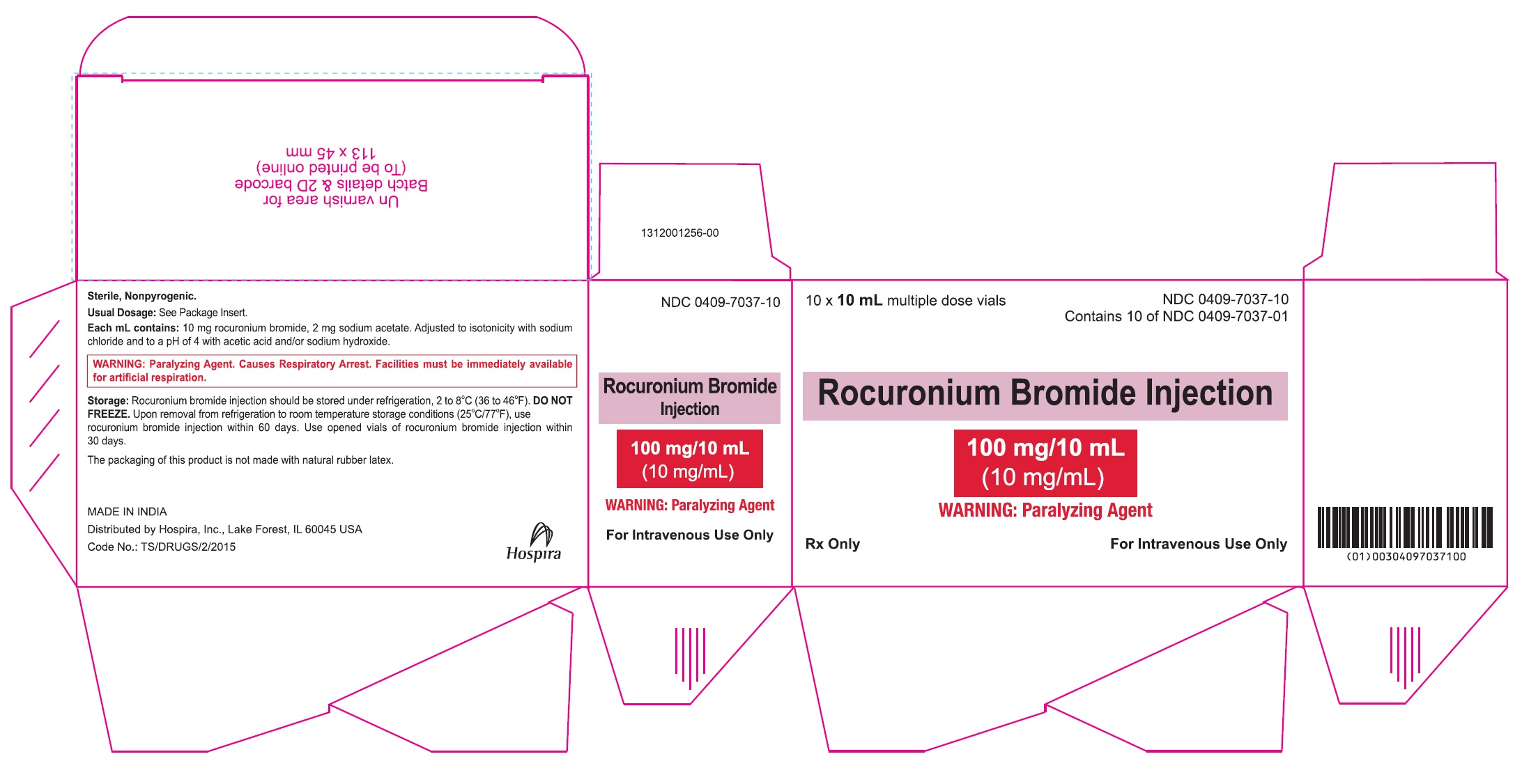 Rocuronium Bromide Injection, Multidose Vial, 10 mg/mL, 10 x 10 mL, Pack of 10 Vials - Image 2