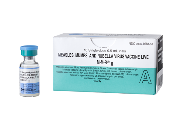 M-M-R II Measles, Mumps, and Rubella Vaccine, Preservative Free 1,000 TCID - 12,500 TCID - 1,000 TCID / 0.5 mL Injection 10/Box