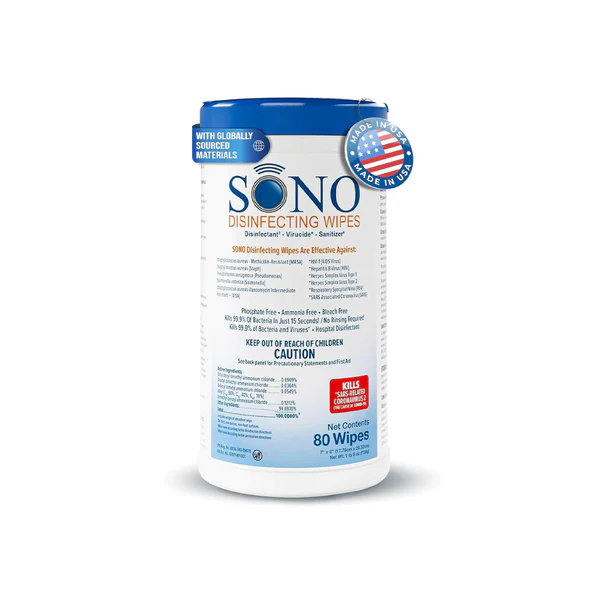 Surface Disinfectant Cleaner Sono Premoistened Manual Pull Wipe 80 Count Canister Scented Non-Sterile Box 6 Canisters - Image 3