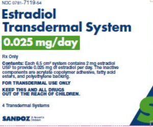 ESTRADIOL 0.025MG 00781711954