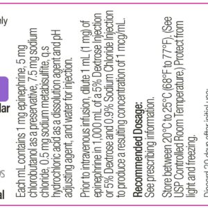 EPINEPHRINE BPI LABS VIAL LABEL NDC 5428812001
